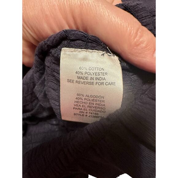 Patrons of Peace Navy Blue Smocked Crop Top Size Medium NWT - Picture 5 of 7